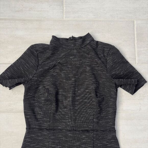 Ann Taylor Dress Sheath Midi Short Sleeve Dark Grey Size 2 Business Casual Work - Picture 4 of 7